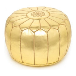 Gold Moroccan Pouf - Floor Pillows And Poufs