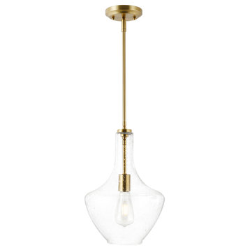 Miller Pendant Lamp, Brushed Brass/Seeded