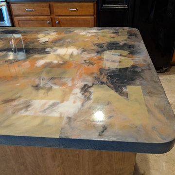 American Flag Epoxy Counter Top