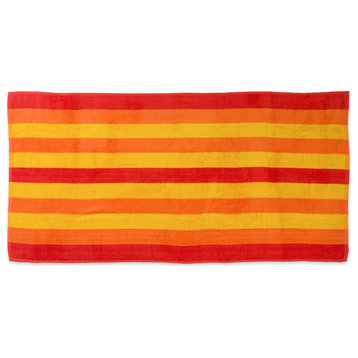 J&M Cabana Orange Stripe Beach Towel