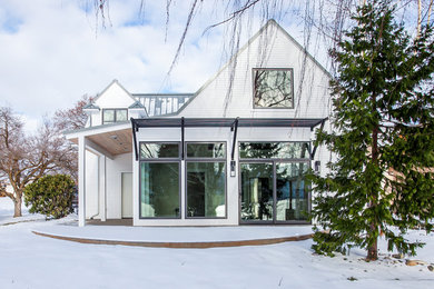 Inspiration for a transitional exterior home remodel in Seattle