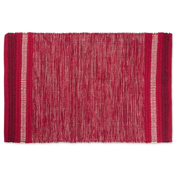 DII Varigated Red Recycled Yarn Rug 2'x3'