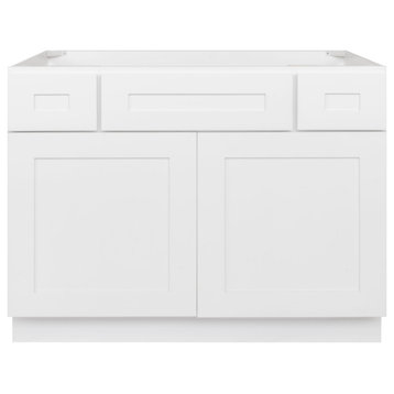 42" Vanity Sink Base Cabinet With Drawers Alpina White by LessCare