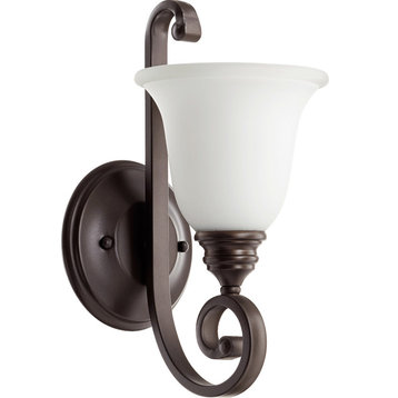 Bryant 1-Light Wall Mount, Oiled Bronze With Satin Opal