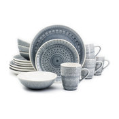 Fez 16-Piece Dinnerware Set, Gray Blue