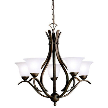 Traditional Five Light Chandelier-Tannery Bronze Finish - Chandelier