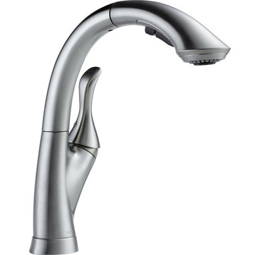 Delta Linden Single Handle Pull-Out Kitchen Faucet, Arctic Stainless