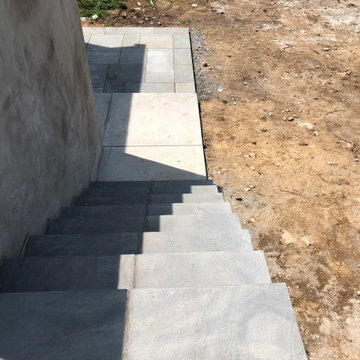 Terraced Walls, Block Shed/Deck, Thermal Flagstone Patio/Walk, & Yard Re-Grading