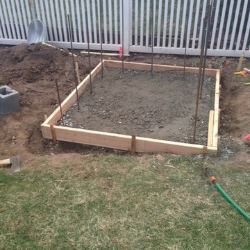 Ground footing for pizza oven base