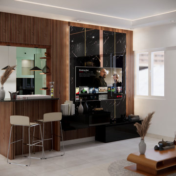 Modern Living Space with Floating Console
