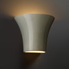 Ambiance Round Flared, Open Top/Bottom Sconce, Celadon Green Crackle, LED