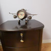 Rustic  Vintage Airplane Table Clock