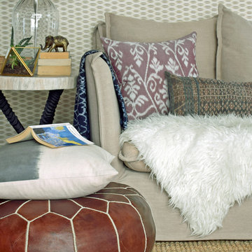 Living room textile styling by Anserai/Elly MacDonald Design