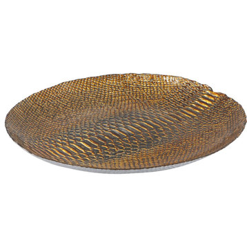 Anita Decorative Plate, Gold and Brown