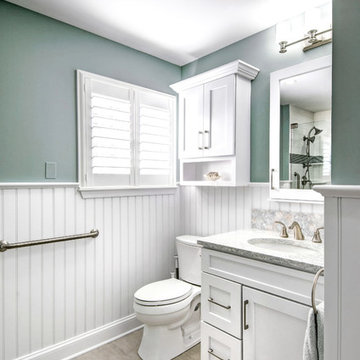 Bright Blue Bell Master Bath