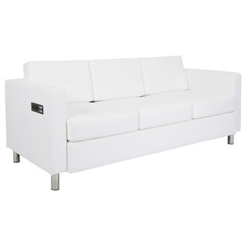 Sofa With Dual Charging Station, Snow