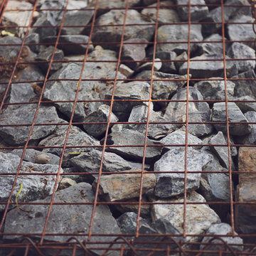 Gabion Basket with Angular Basalt Fill