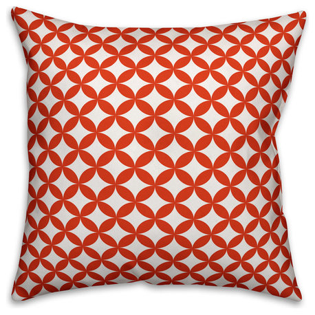 Red Diamond Pattern Outdoor Throw Pillow, 20"x20"