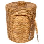 Artifacts Trading Company - Artifacts Rattan™ Ice Bucket With Tongs, Honey Brown, Medium - Our rattan insulated ice buckets will turn your next gathering into an event!