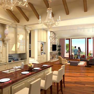 Scandinavian 3D Home Kitchen Rendering