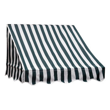 Window Awning Door Canopy, Green, White Stripes, 6'x2'