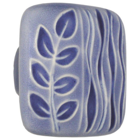 Square Ceramic Branch and Seagrass Knob, Blue