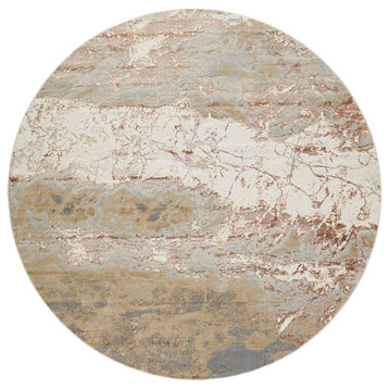 Jaipur Living Cisco Abstract Gray/Brown Area Rug, 8' Round