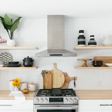 white and wood kitchens
