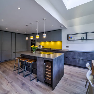 Modern Grey & Yellow Kitchen in Ham
