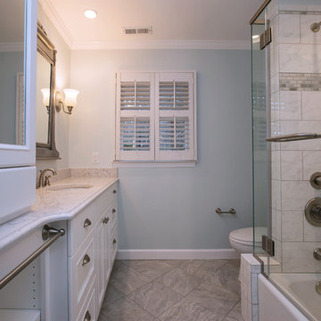Contemporary Grey and White Guest Bath