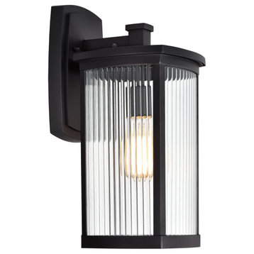 CHLOE Lighting EVIE Transitional 1-Light Textured Black Outdoor Wall Sconce