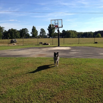 Tricia M's Pro Dunk Silver Basketball System on a 25x30 in Spruce Pine, AL