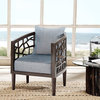 INK+IVY Crackle Lounge Wood Accent Chair, Blue