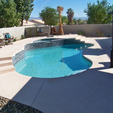 New Cathedral City Pool/Spa with Water Features & Fiber Optic Lighting
