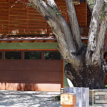Custom-Manufactured Cor-Ten Steel Designer Garage Door Design Ideas