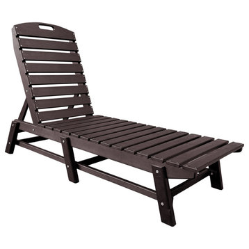 Outdoor Chaise Lounge, Pool Lounger Chair - Poly Furniture, Brown
