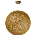 Maxim Lighting - Bali 1-Light Chandelier, Natural, 24" - Spherical dual shades constructed of woven string in two tone finish combinations, Natural with White inner and Chocolate with White inner.  Shades are treated for weather resistance and are U.L. approved for damp location which make them perfect for outdoor living spaces.
