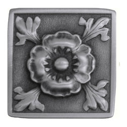 Inviting Home Inc. - Poppy Knob, Antique-Style Pewter - Cabinet And Drawer Knobs