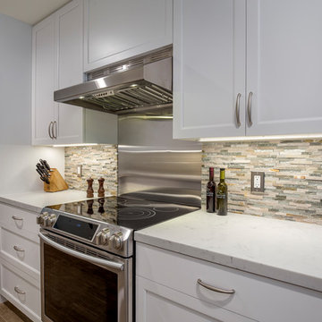 Playa Del Rey, CA. Galley Kitchen Redefined + Deep Purple Powder Room