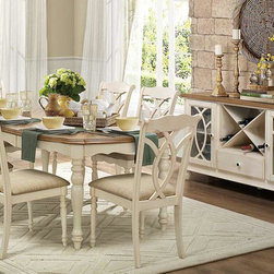 Homelegance 5145W-78-Set Azalea 7Pcs Antique White Dining Table Set - Dining Sets