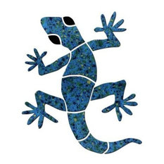 Small Gecko Ceramic Swimming Pool Mosaic 6", Blue