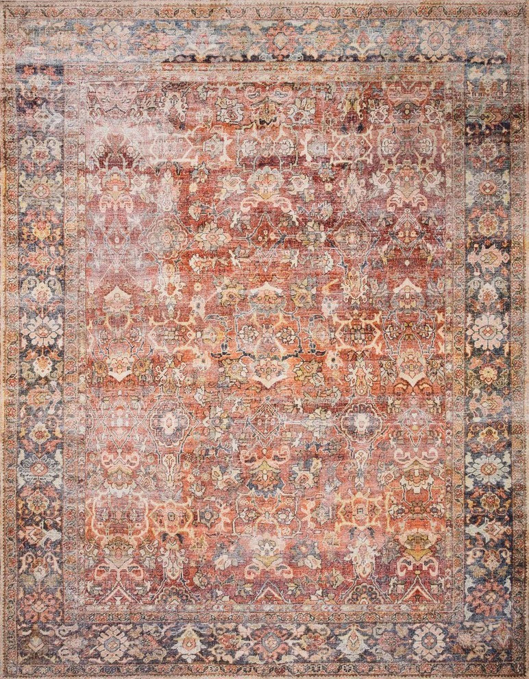 Spice, Marine Printed Polyester Layla Area Rug by Loloi II, 5'x7'6"