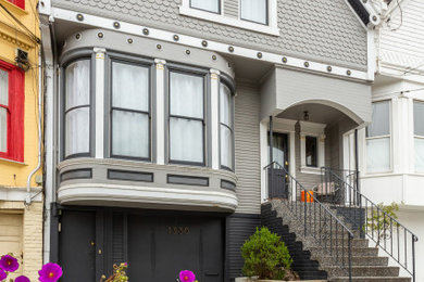 Example of a large ornate two-story house exterior design in San Francisco