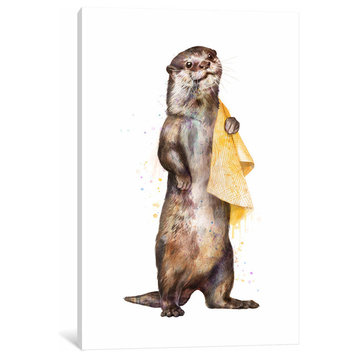 "Otter" by Laura Graves Canvas Print, 18"x12"