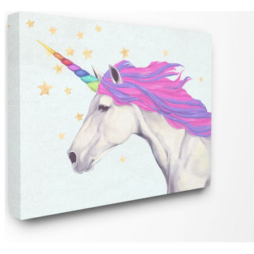 The Kids Room by Stupell Gold Star Rainbow Unicorn Painting, 30 x 40