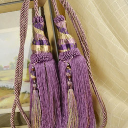 8 Colors QYM28 Polyester Curtain Tassel Tie Backs in Purple Color - Window Treatment Accessories