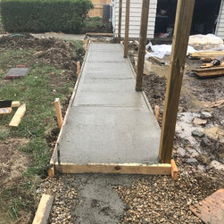 Back yard, fence, stone path - Home Fencing And Gates