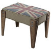 Union Jack Upholstered Stool/Bench,Union Jack
