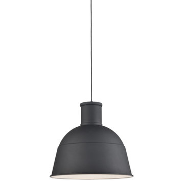 Irving Single Lamp Pendant, Black, 13"Dx12"H