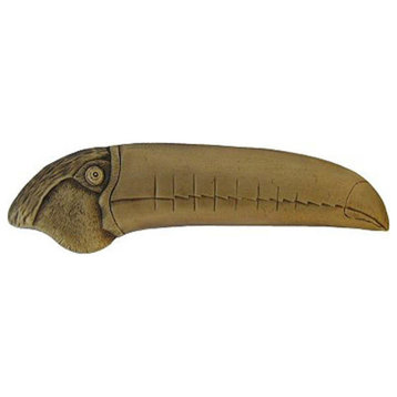 Right Toucan Pull, Antique-Style Brass